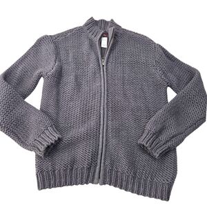 Tea Collection Cardigan Sweater Zipper Boys 8 Gray Grey Dressy Thick Cozy